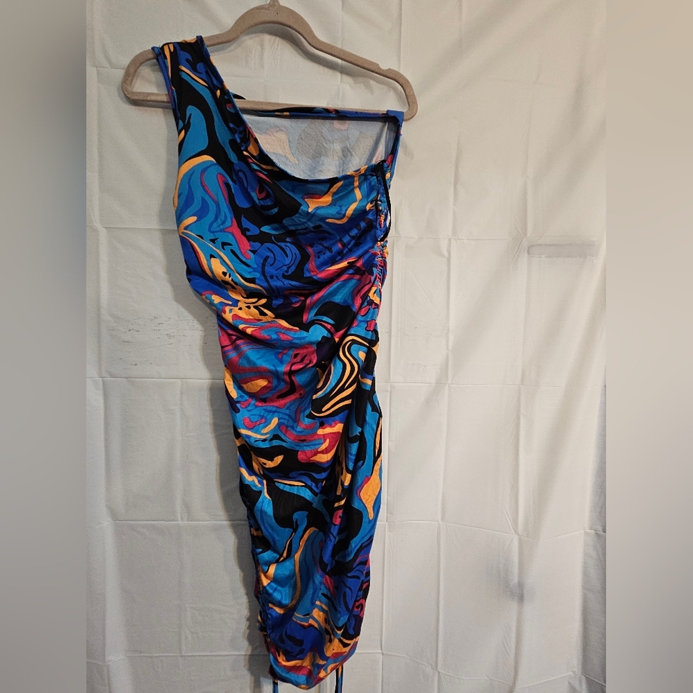 Vibrant Multicolor Asymmetrical Dress